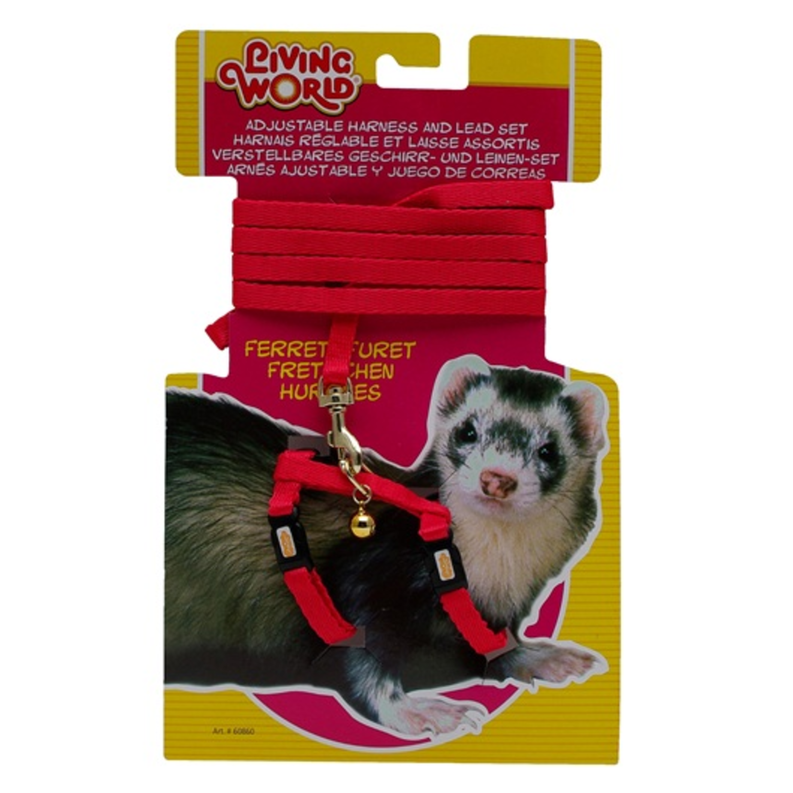Ensemble laisse et harnais pour furet, ROUGE – LIVING WORLD – Image 2