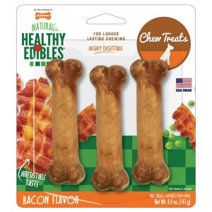 Moyen os Healthy Edibles à saveur de bacon – Nylabone