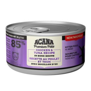 Conserve pour Chatons, Recette Poulet et Thon, 85g – Acana