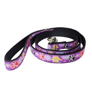 Laisse de Nylon pour Chiens, Motif Pattes Mauve – Hunter