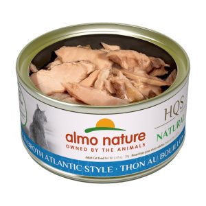 Conserve Thon de l’Atlantique en Bouillon pour Chats, 70g – Almo Nature HQS Natural