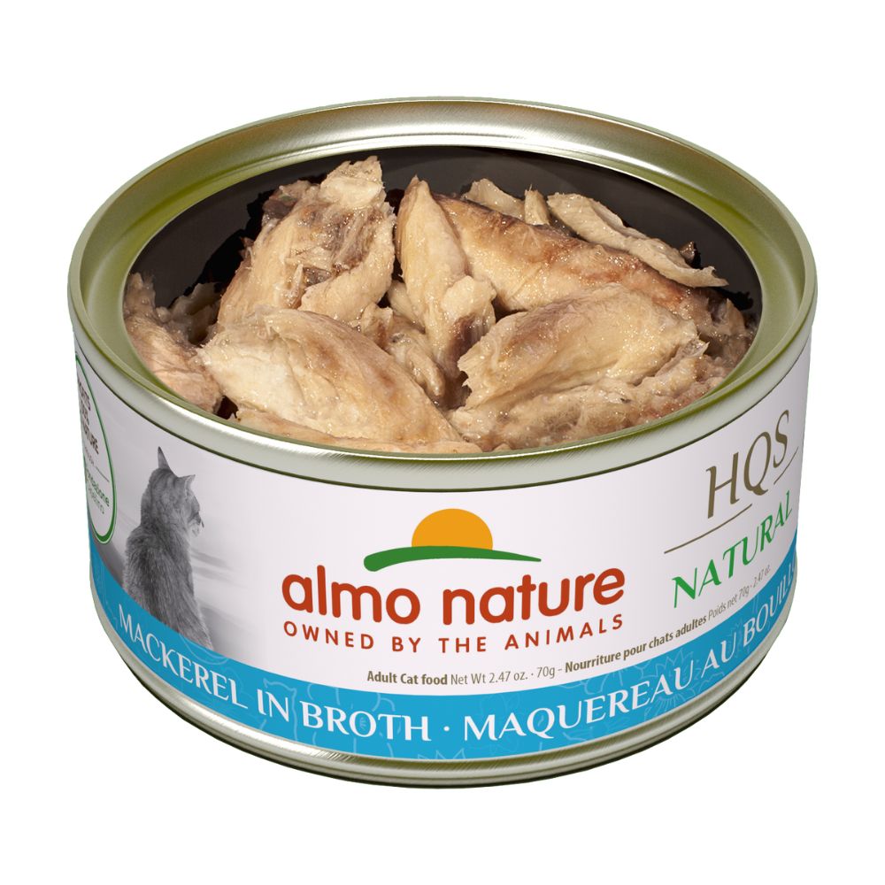 Conserve Maquereau en Bouillon pour Chats, 70g – Almo Nature HQS Natural