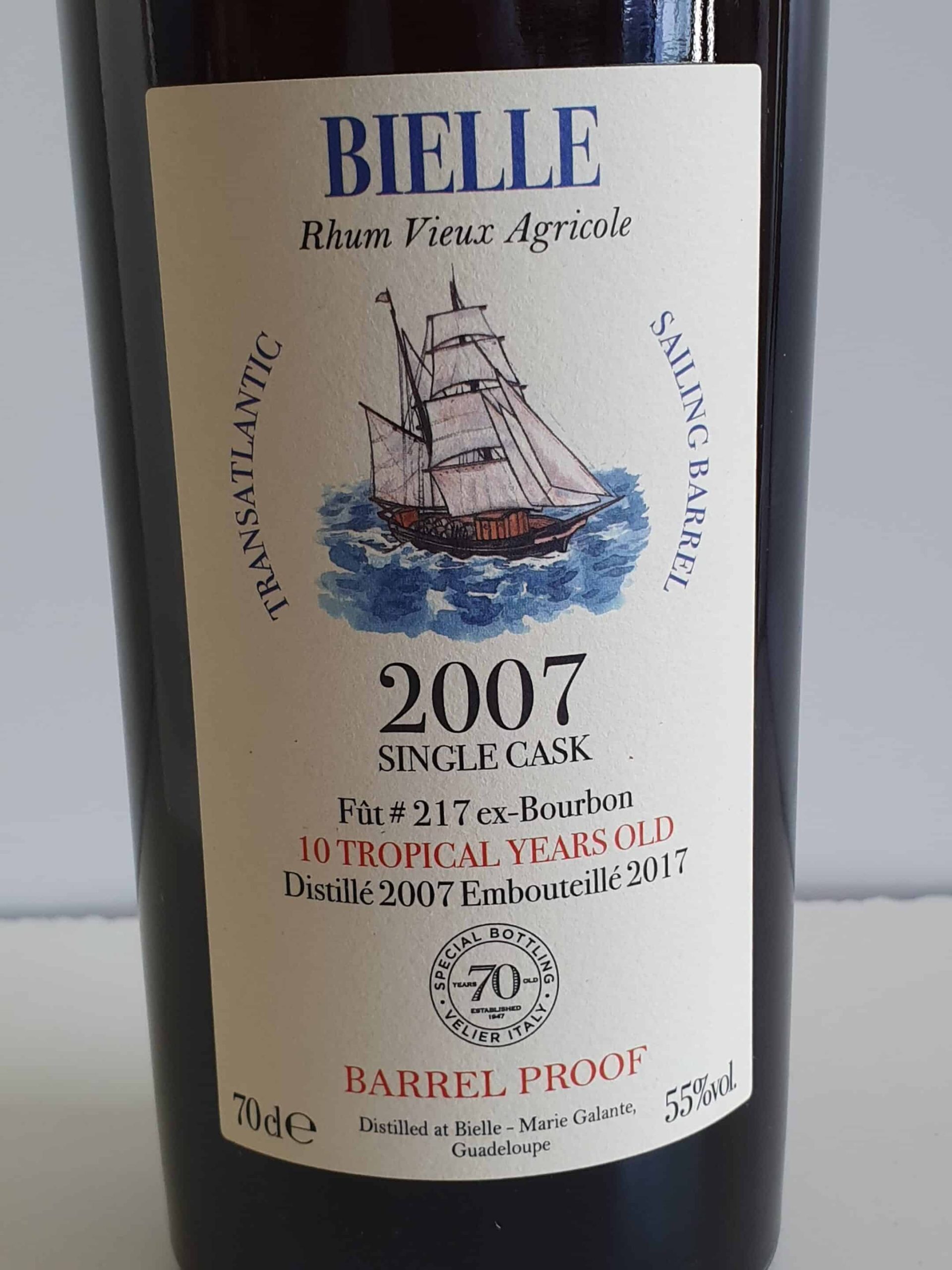 RHUM VIEUX BIELLE 70 CL 55° MILLESIME 2007 SINGLE CASK – Image 3