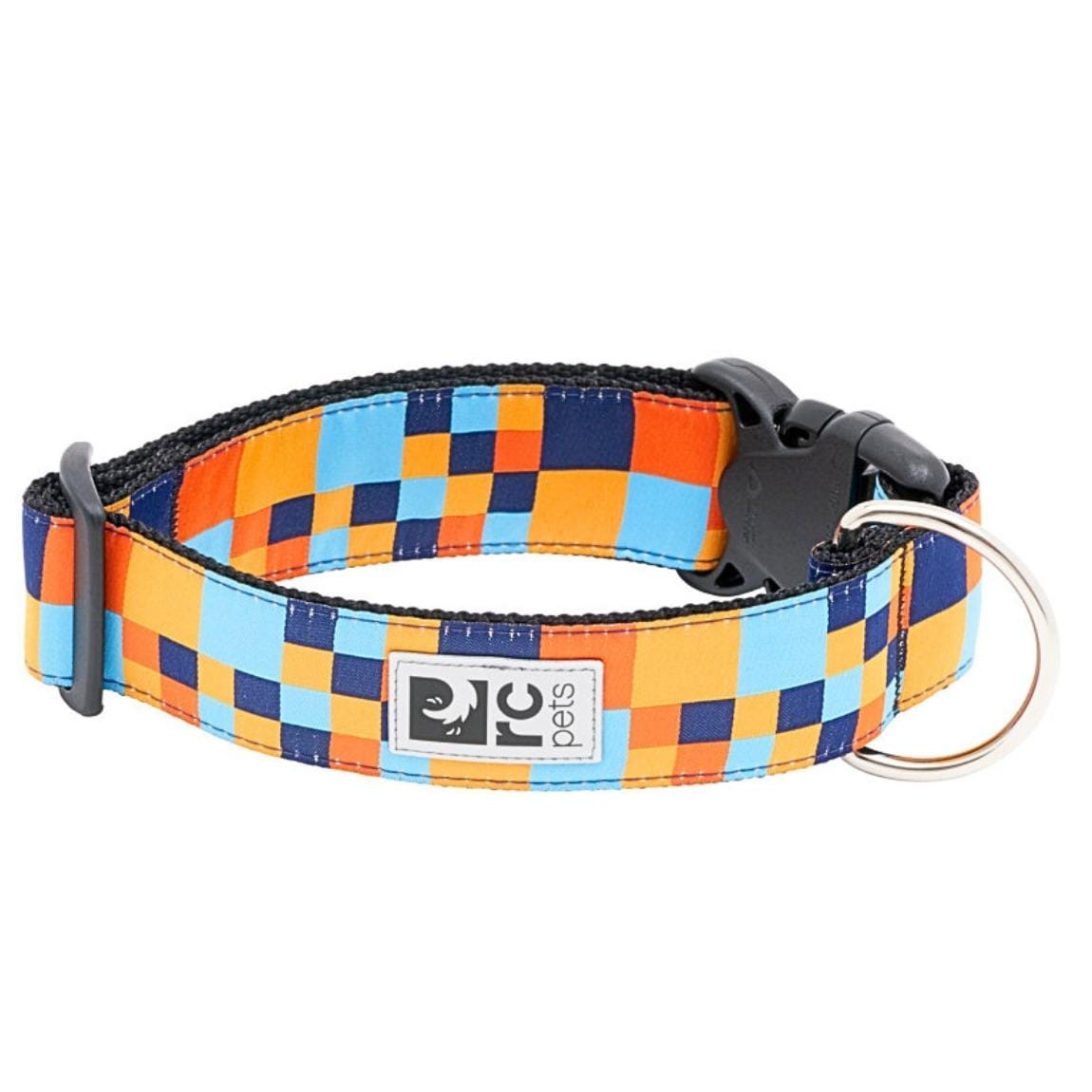 Collier Large à Clip pour Grand Chien, Motif Pixel Bleu – RC Pets