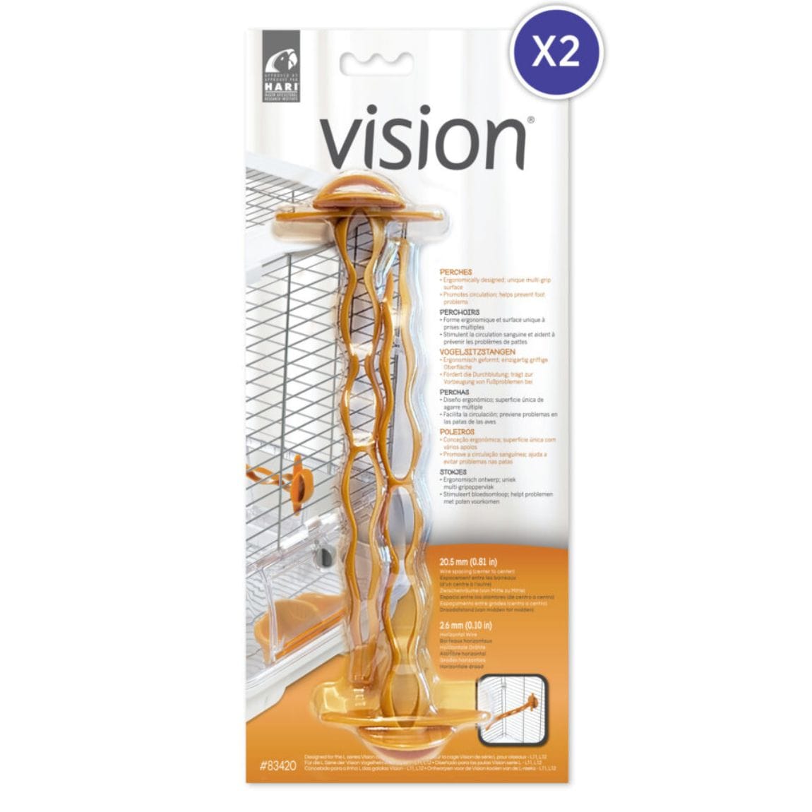Perchoirs Ergonomiques Vision L11, L12, Orange, Paquet de 2 – Hari – Image 2