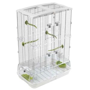 Cage Vision M02 pour Oiseaux de Petite et Moyenne Taille, Grillage Étroit, Haute – Hari