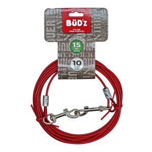 Câble d’Attache avec Mousquetons pour Chiens jusqu’à 15 Lbs – Bud’z