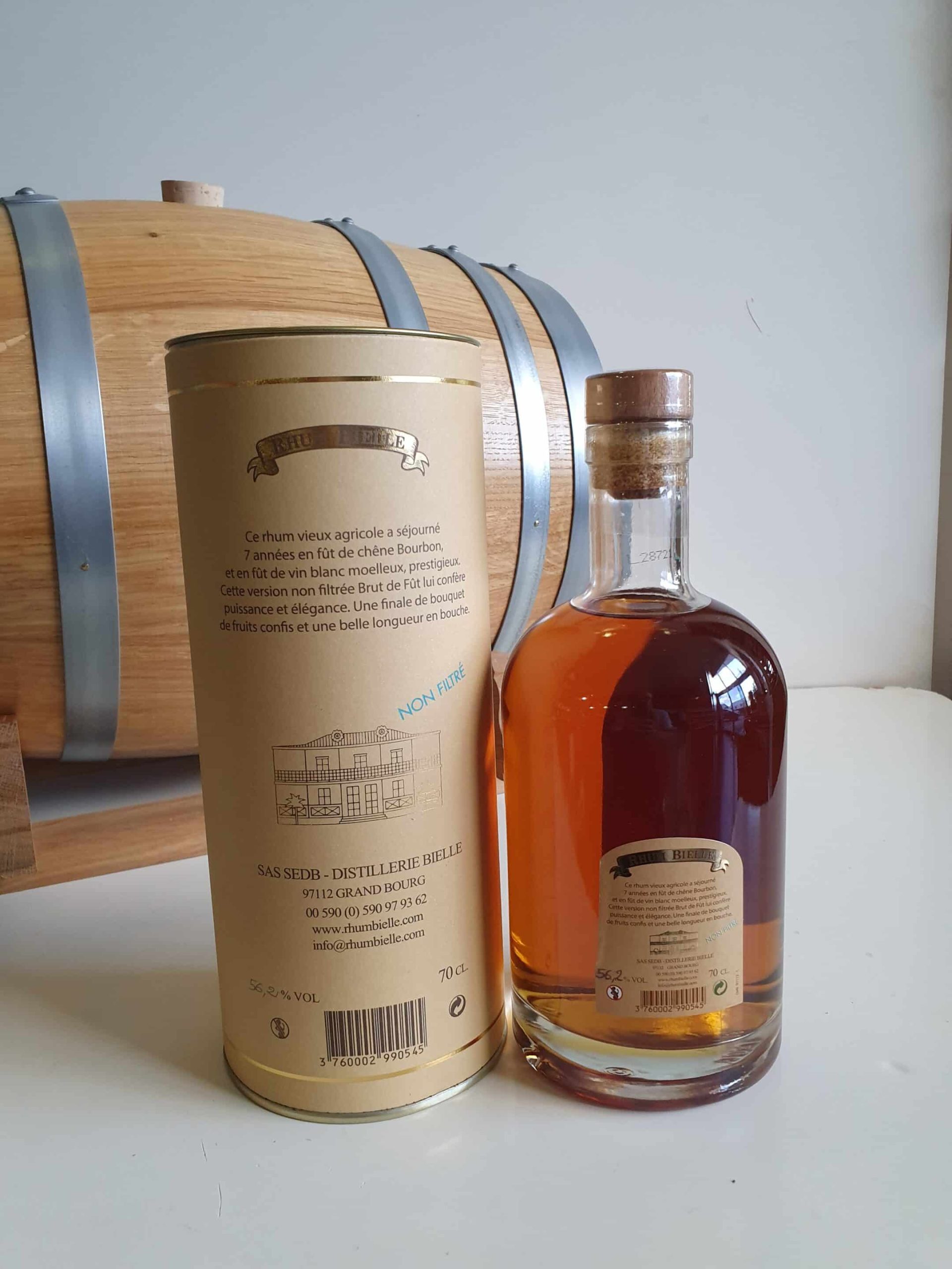 RHUM VIEUX BIELLE 70 CL 56.2° MILLESIME 2014 BRUT DE FUT – Image 3