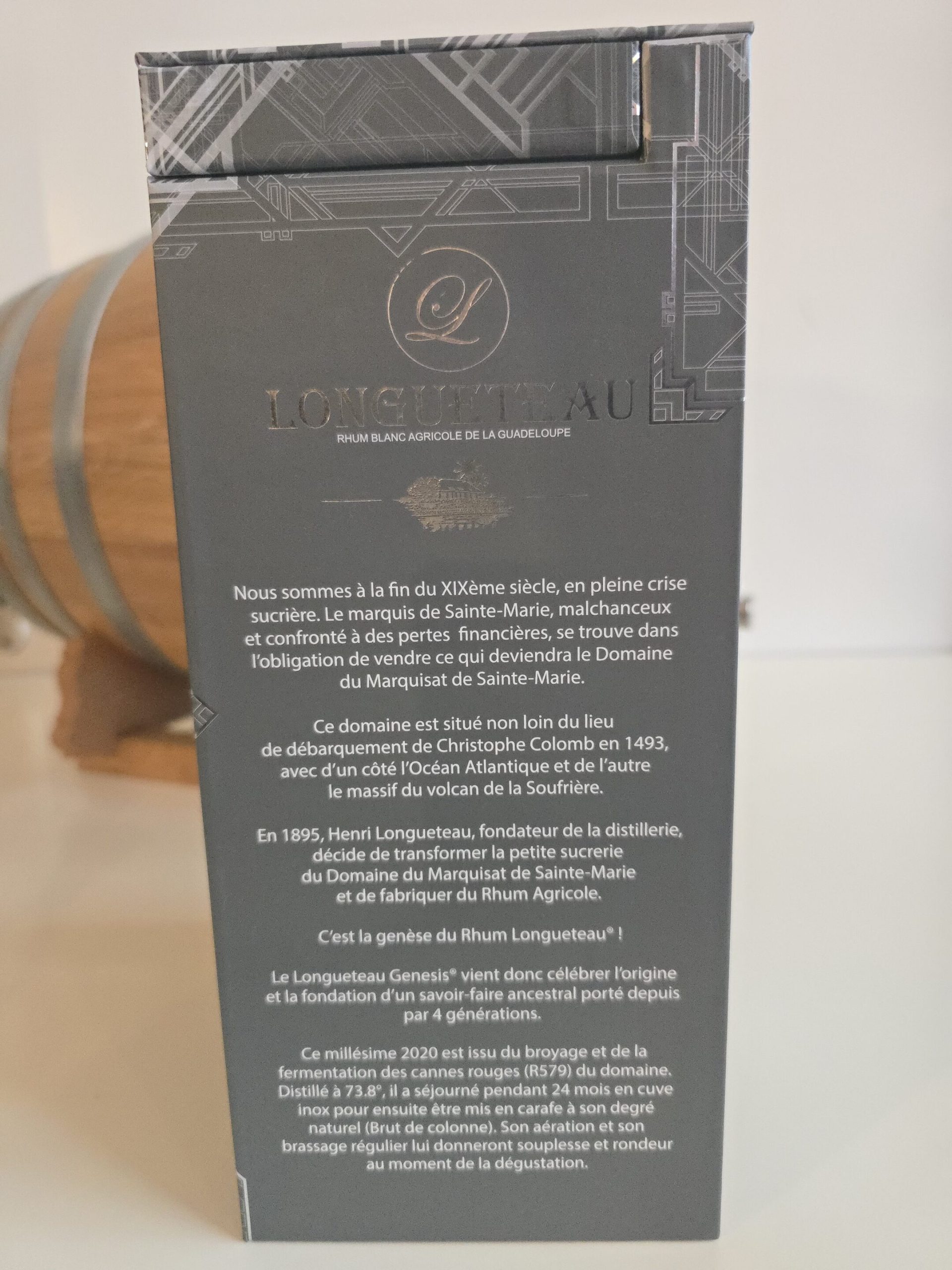 RHUM BLANC LONGUETEAU GENESIS 70 CL 73.8° MILLESIME 2020 BATCH 4 – Image 3