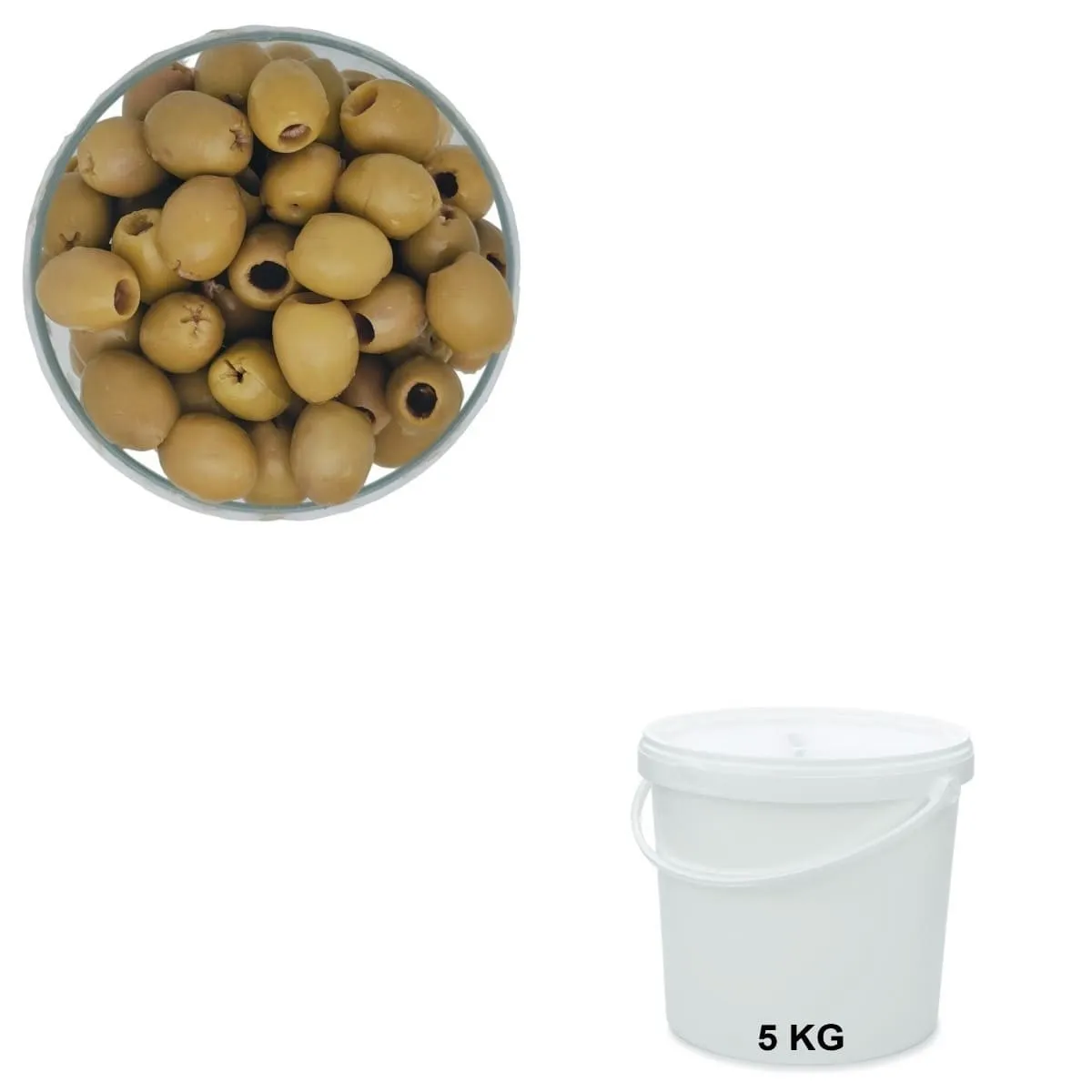 Olives Vertes Dénoyautées Nature Seau de 5 kg – Image 2