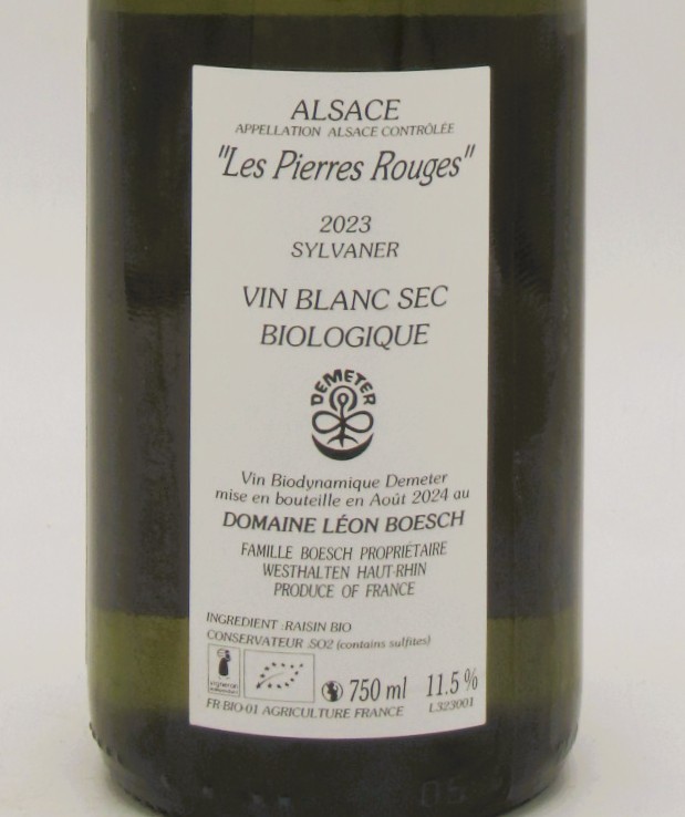 Sylvaner bio Les Pierres Rouges Domaine Leon Boesch 2023 – Image 3