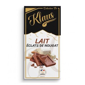 Klaus tablette chocolat lait nougat 100g